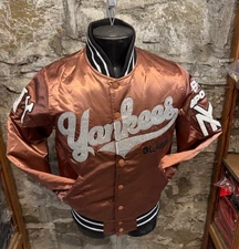 NY Black Yankees Negro Baseball League COPPER Satin Starter Style Jacket NWT