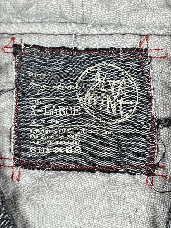Vintage Altamont Quilted Jacket Mens XL Bryan Herman Gray Skater Grunge Y2K - Image 3 of 4