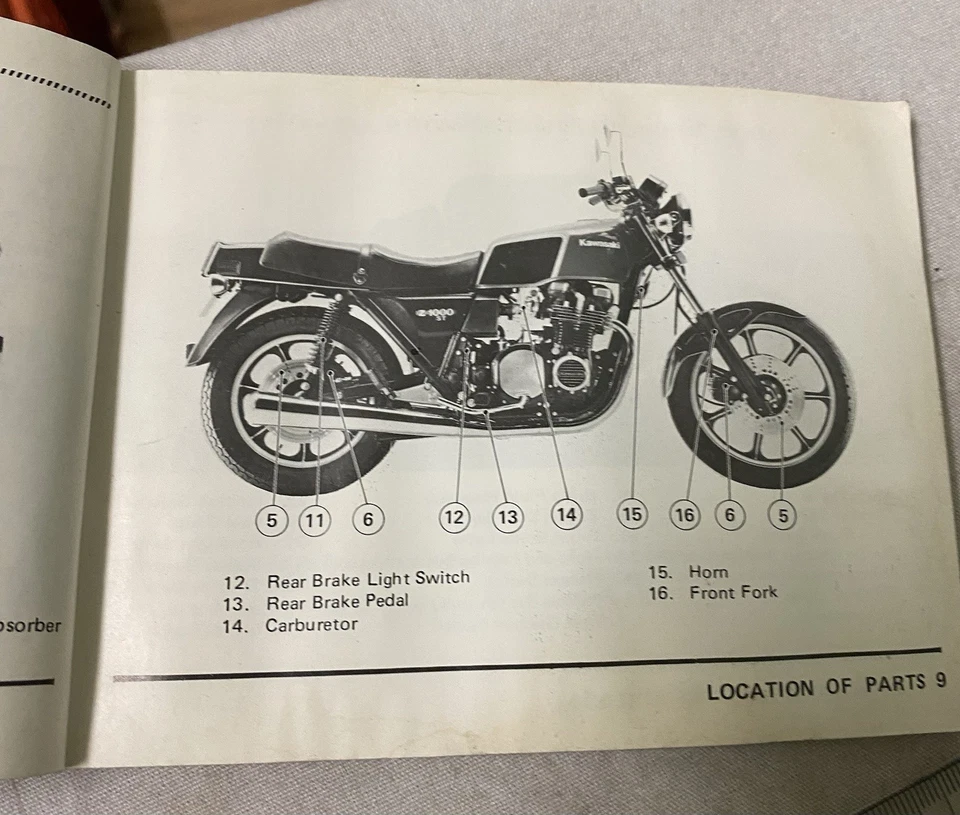 Kawasaki Z1000 1978 Motorcycle owners manual SCRUFFY - image 4 of 4