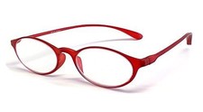 Calabria 719 Unisex Oval Lightweight Flexie Reading Glasses in Red 2.75 46 mm
