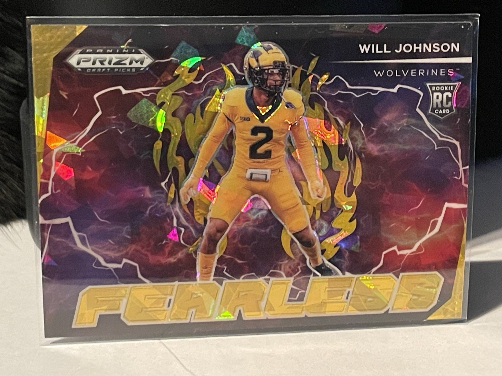 2025 Prizm Draft Picks Fearless Insert Gold Cracked Ice Will Johnson