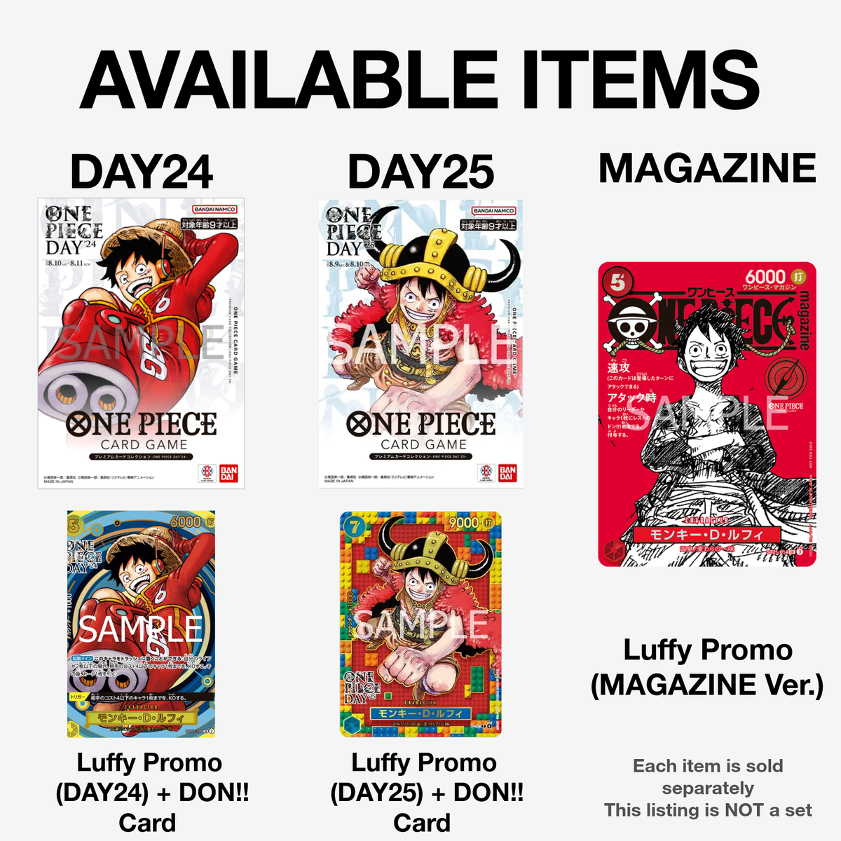 ONE PIECE Card Game Luffy Promo Collection DAY24 DAY25 Magazine JP