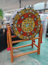 Japanese Taiko Drum with Pedestal, 68 Tall