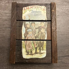 Vintage D.M. Ferry & Co Standard Seeds Wood Raisin Drying Rack Wall Hanger Ad