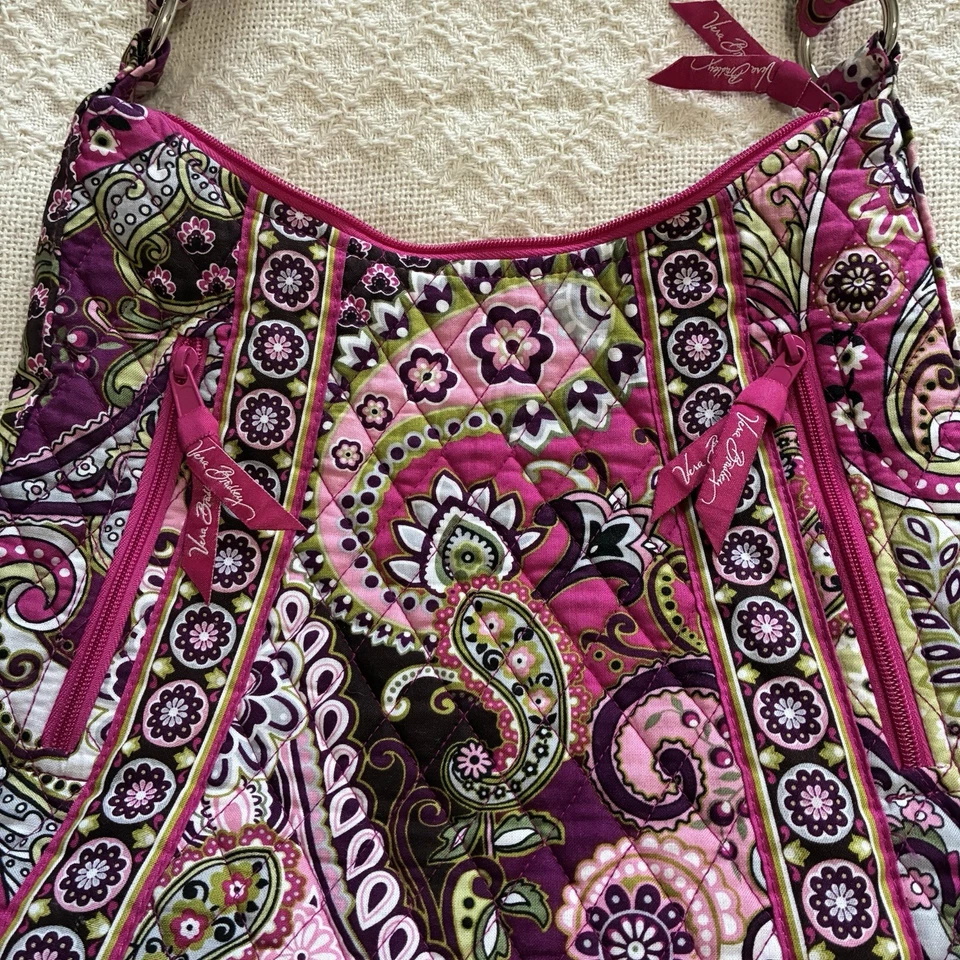 Vera Bradley Bolso de Hombro Cartera Rosa Paisley Excelente Estado Foto 3 de 4