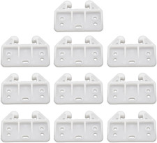 10-Pack White Plastic Rear Drawer Guide Brackets with Screws | dresser wardrobe