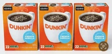 Dunkin' Donuts French Vanilla Keurig Single Serve K-Cup Pods, 66 Count (3 X 22)