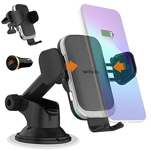 Wefunix 15W Qi Fast Wireless Car Charger Mount Automatic Sensor Clamp Air Vent + - 第 1/5 張圖片