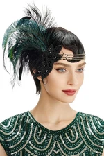 BABEYOND Art Deco 1920s Flapper Headpiece Roaring 20s Great Gatsby Black2 