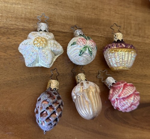 Vintage INGE-GLAS Mini Glass Ornaments made in Germany - Picture 7 of 10