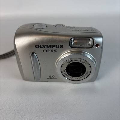 Olympus FE-115 Silver Compact Digital Camera TESTED & WORKING!
