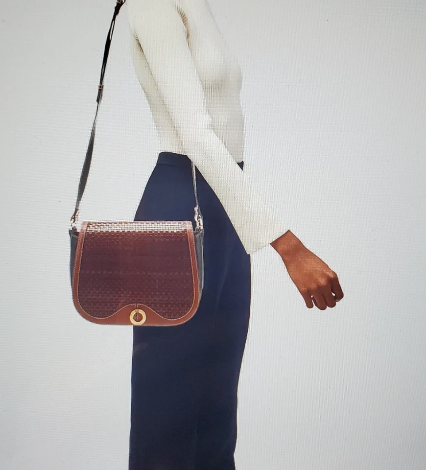 Bally 皮革斜挎包单肩包钱包棕色翻盖黑色身体复古缺陷 — 第 2/4 张图片