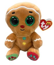 Ty Beanie Boos - Nutmeg the Gingerbread Man, Glitter Eyes, MWMT Stuffed Animal