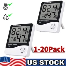 Thermometer Indoor Digital LCD Hygrometer Temperature Humidity Meter Alarm Clock
