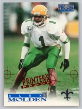 1996 PRO LINE #329 ALEX MOLDEN PRINTER'S PROOFS NEW ORLEANS SAINTS