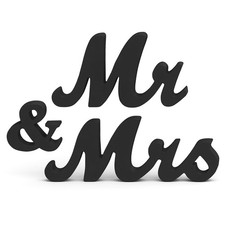 Black Wooden Mr  Mrs Signs for Wedding Reception Decorations