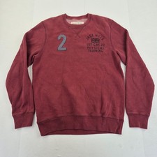 JACK WILLS Sweatshirt Medium Red Mens Graphic Logo Cotton Blend Jumper