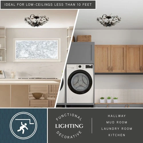 Vaxcel Lighting C0023 Jardin 4 Light 19"W Flush Mount Indoor - Bronze - Picture 12 of 12