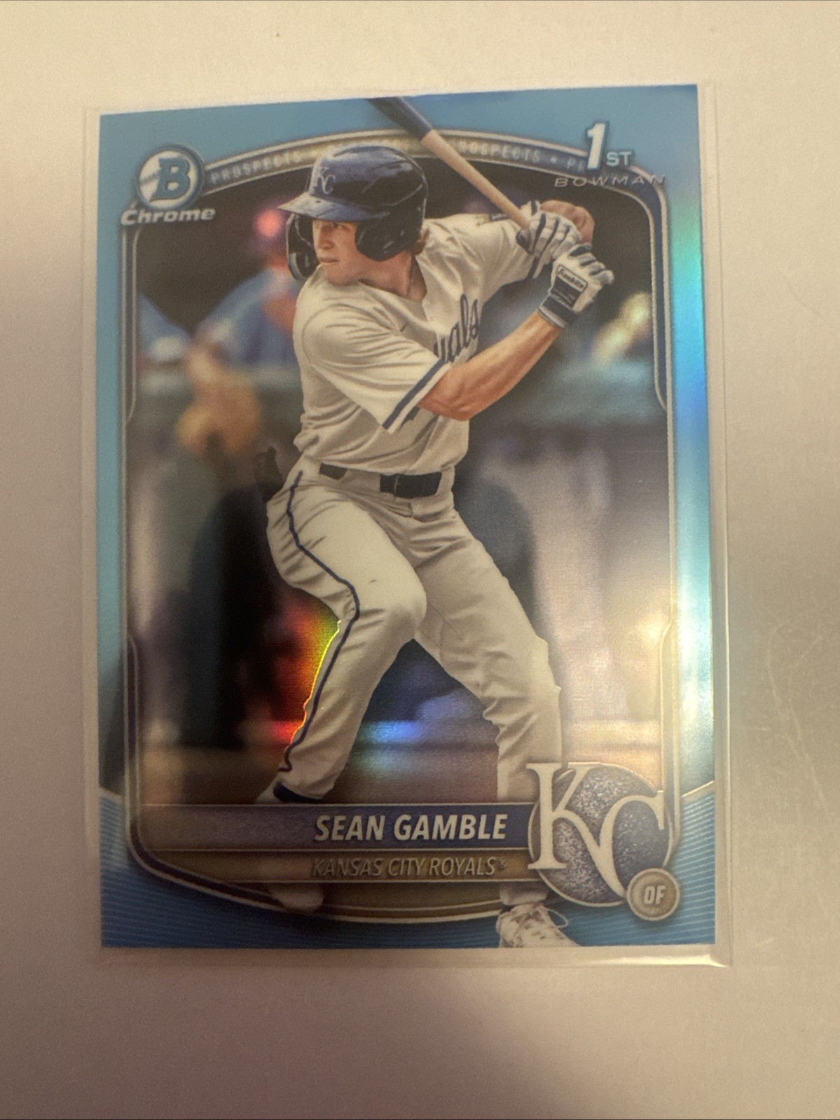 2025 Bowman Draft Chrome Sean Gamble 1st Bowman Sky Blue Refractor SP