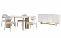 LuxusmöBel Komplettes Esstisch Mit 4X StüHle Esszimmer Design Sideboard