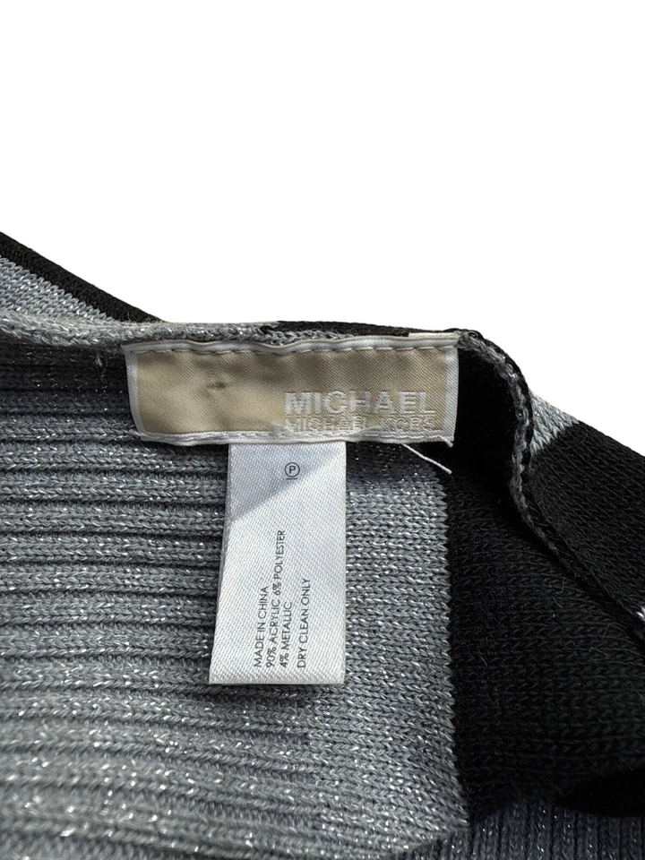 Bufanda tejida con monograma negra y gris Michael Kors Foto 3 de 4