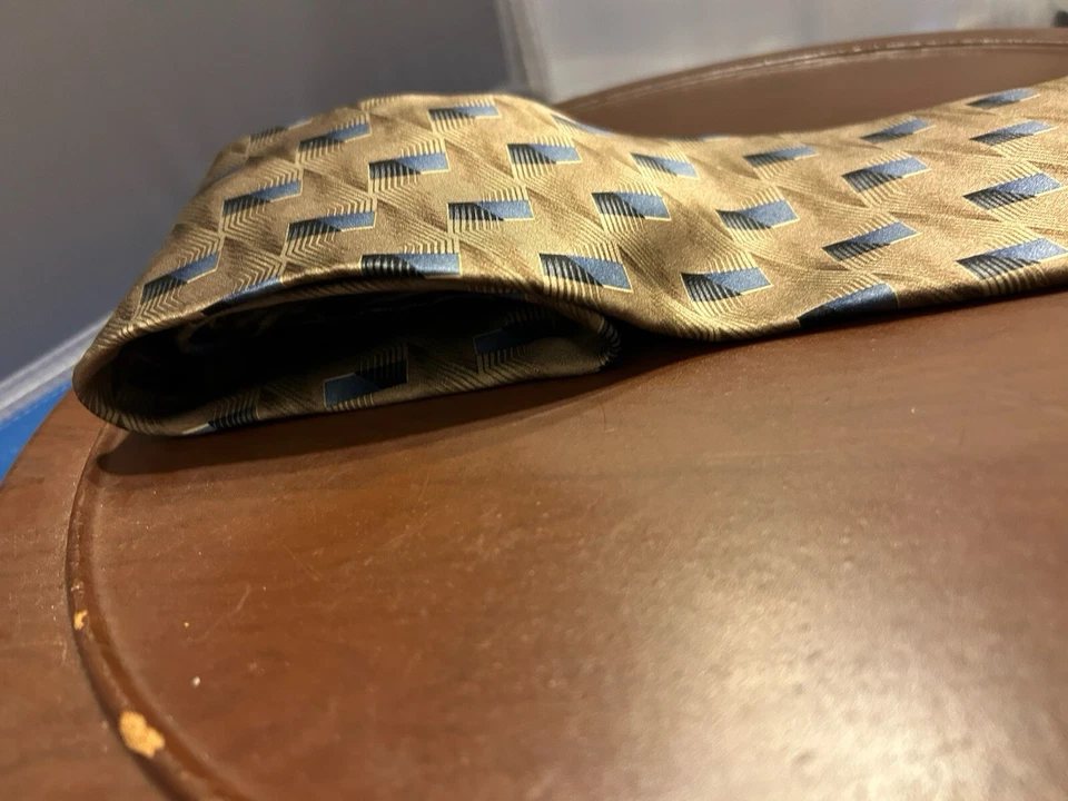 Галстук мужской Bill Bass коричневый 100% импортный шелковый галстук геометрический Коста-Рика - Изображение 3 из 4