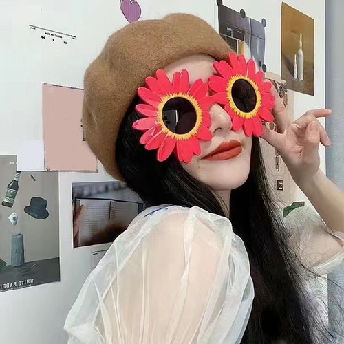 Large Frame Daisy Shades Sun Flower Shape Party Funny Glasses - Picture 14 of 34