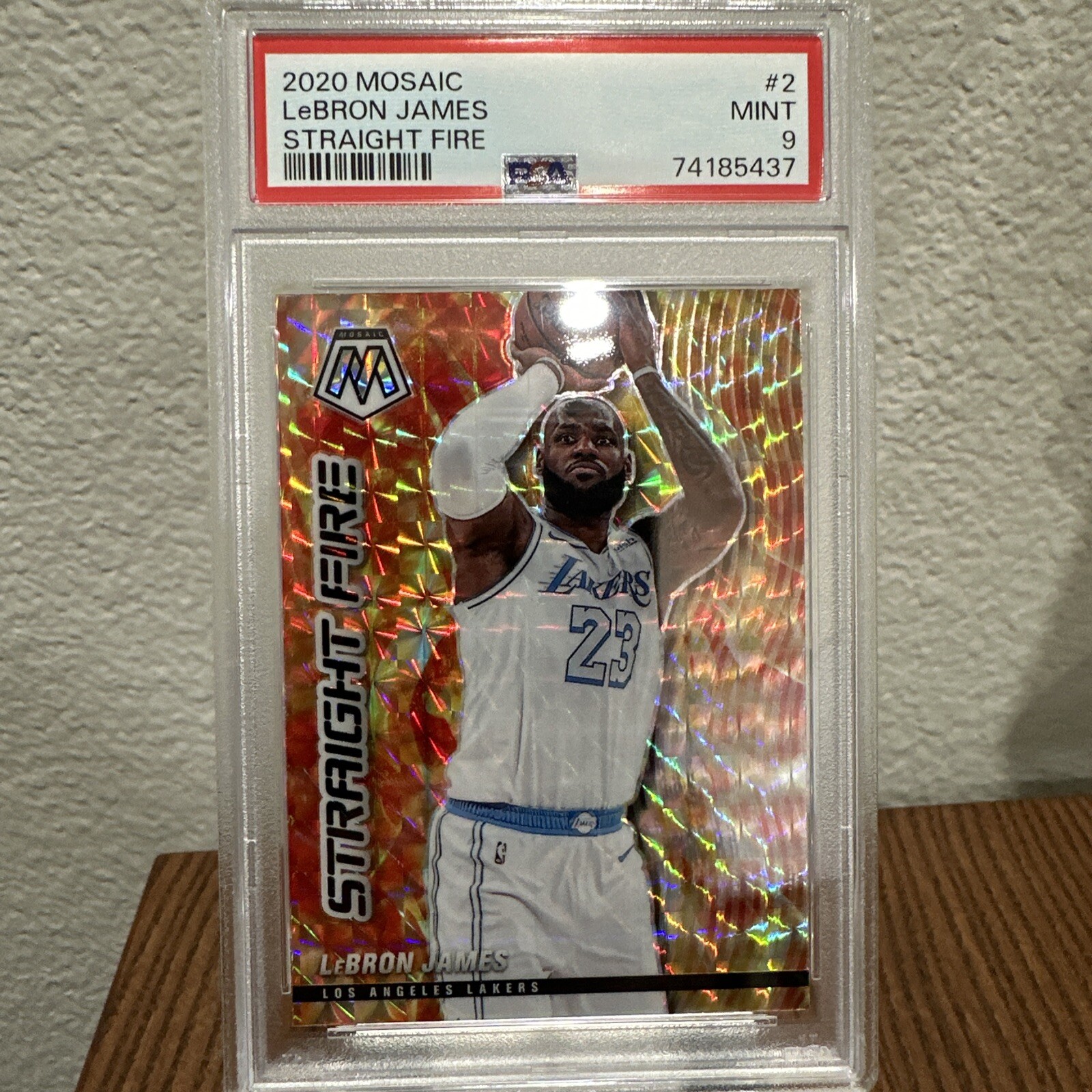2020 Mosaic Straight Fire LEBRON JAMES PSA 9 MINT
