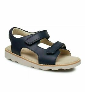 Clarks 'Crown Root' Navy Leather Cushioned Sandals size 12F *RRP £30