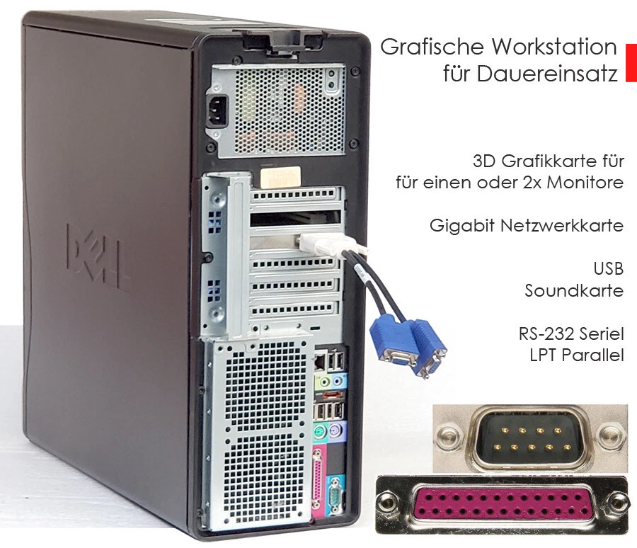 Computer Dell Precision T3500 RS-232 Lpt Dvd-Rw Burner For Cad Windows XP VIT-6 - Image 3 of 4