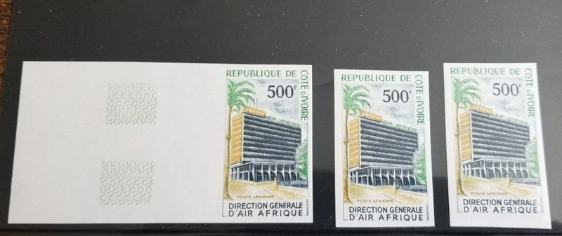 IVORY COAST-Bit better CV Airmail stamp in unlisted imperfs