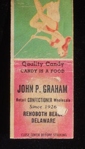 1940s John P. Graham Confectioner Since 1926 Candy Sexy PinUp Rehoboth Beach DE - Afbeelding 1 van 2