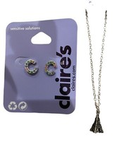 Claire  s Letter  C  Earrings  Eiffel Tower Necklace, for a little girl