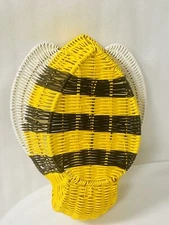 Bumble Bee Resin Wicker Basket Ciroa NEW 13x11.5”