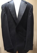 EJ SAMUEL Mens Black Tuxedo Style Blazer Suit Jacket 38 R Elegant One Button