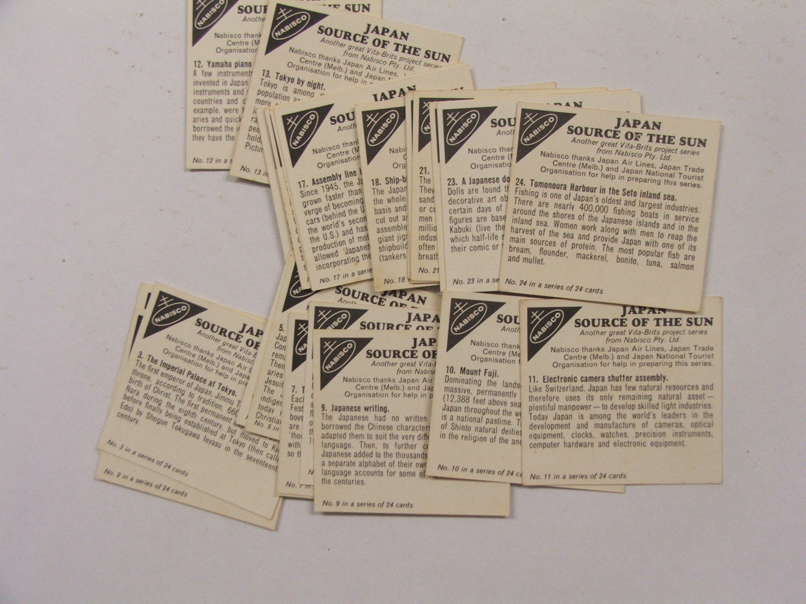 Nabisco Japan Source of the Sun set of 24 cards 1972 eBay