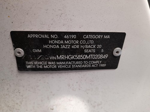 HONDA JAZZ SUN VISOR GF/GK, LH SIDE, 07/14-12/20 - Picture 12 of 12