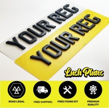 21 X 6 REAR & FRONT NUMBER PLATE SET RANGE ROVER SPORT ROAD LEGAL 4D 3D GEL