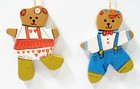 Teddy Bear Theme Birl Girl Car Toy Wood Wooden Vintage Flat Christmas Ornaments — photo 8