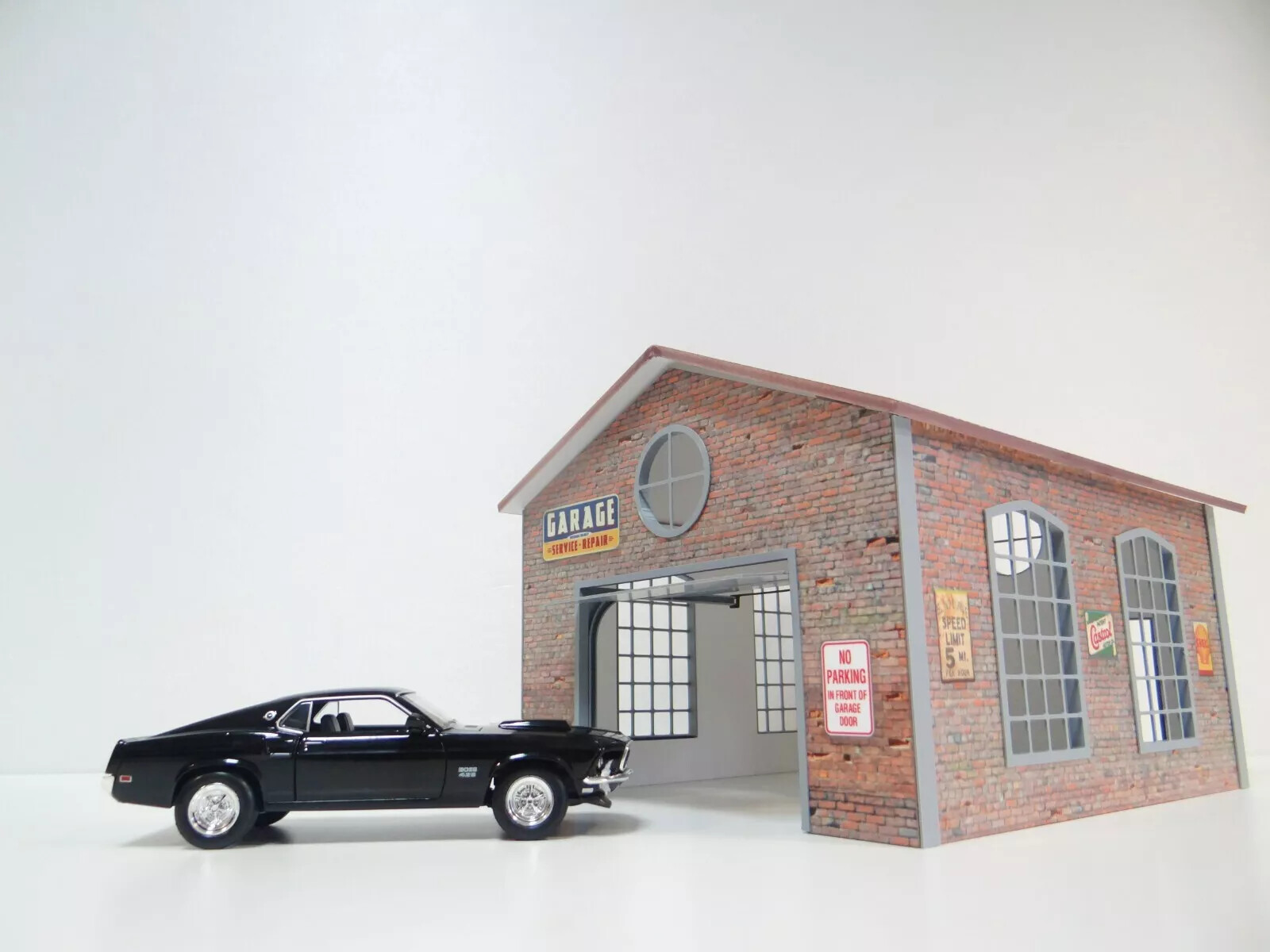 Brick house garage Diorama model Scale 1:24 Car models display ...