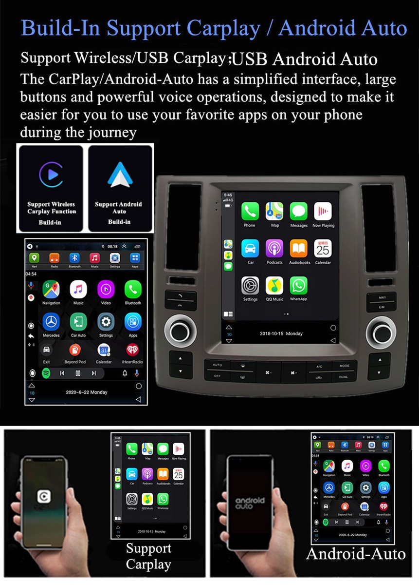 For 2006-2008 INFINITI FX45 FX35 Carplay Stereo Radio GPS Navi