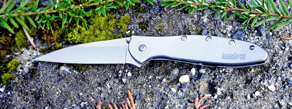 1660 Kershaw Leek Knife silver plain Blade New Flag Logo Blem assisted opener - Image 2 of 3