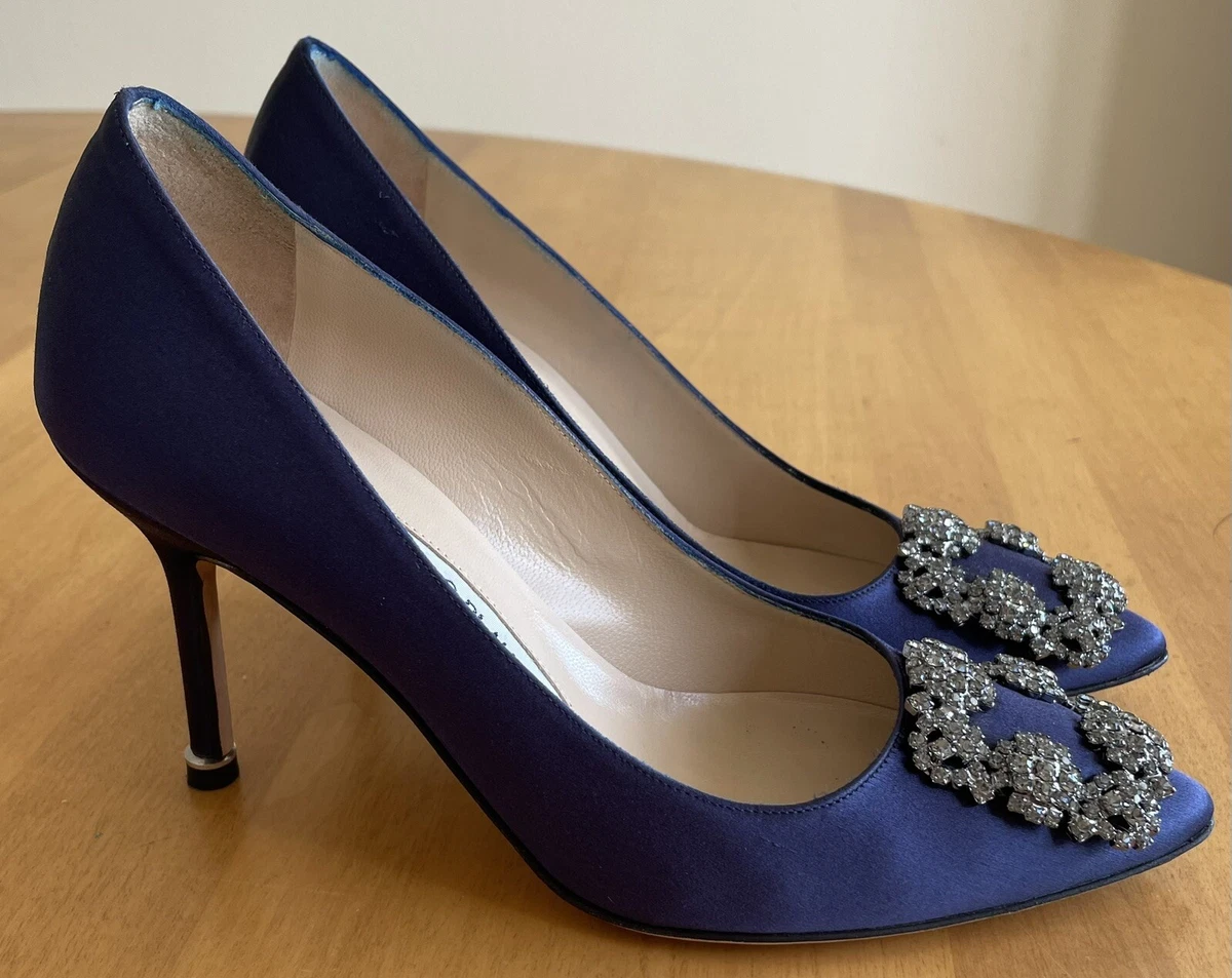 Manolo blahnik hangisi navy cheap blue