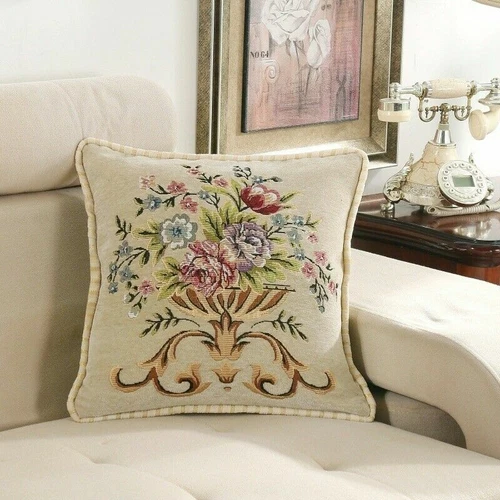 Federa copridivano ricamata retrò decorazione casa floreale vintage - Foto 4 di 17