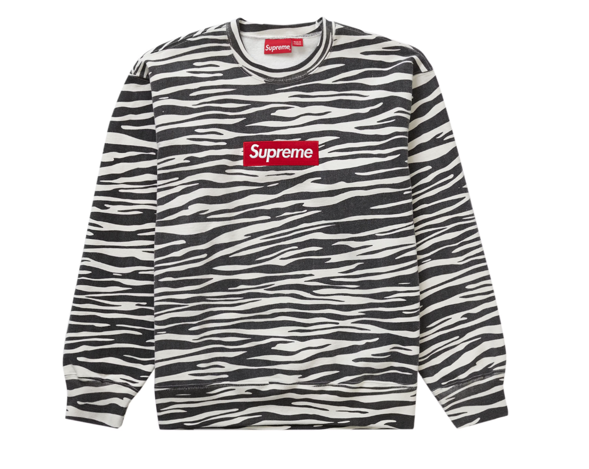 SUPREME 22aw Box Logo Crew Neck Zebra