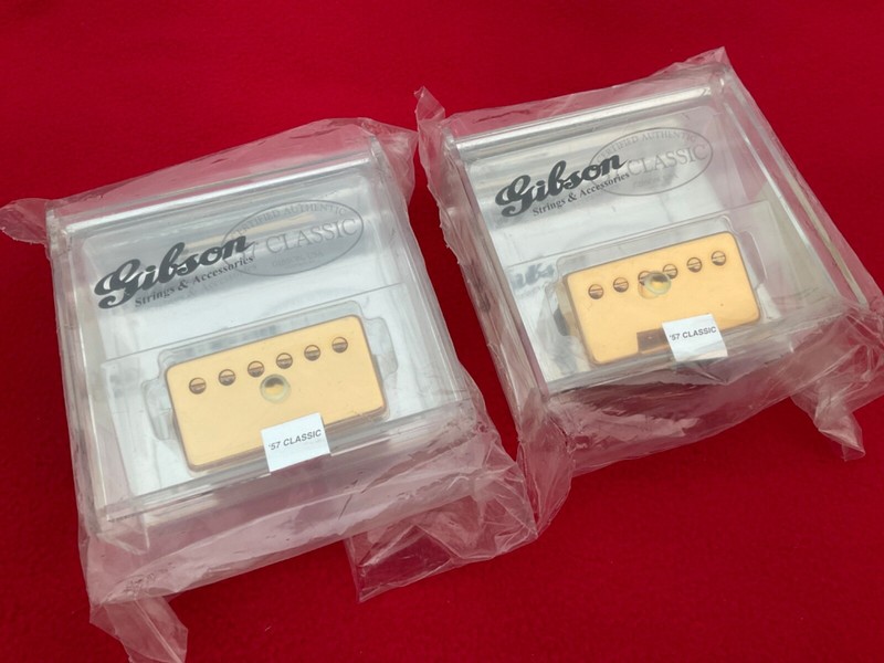 New Vintage SEALED GIBSON 57 classic GOLD custom guitar pickup set luthier parts