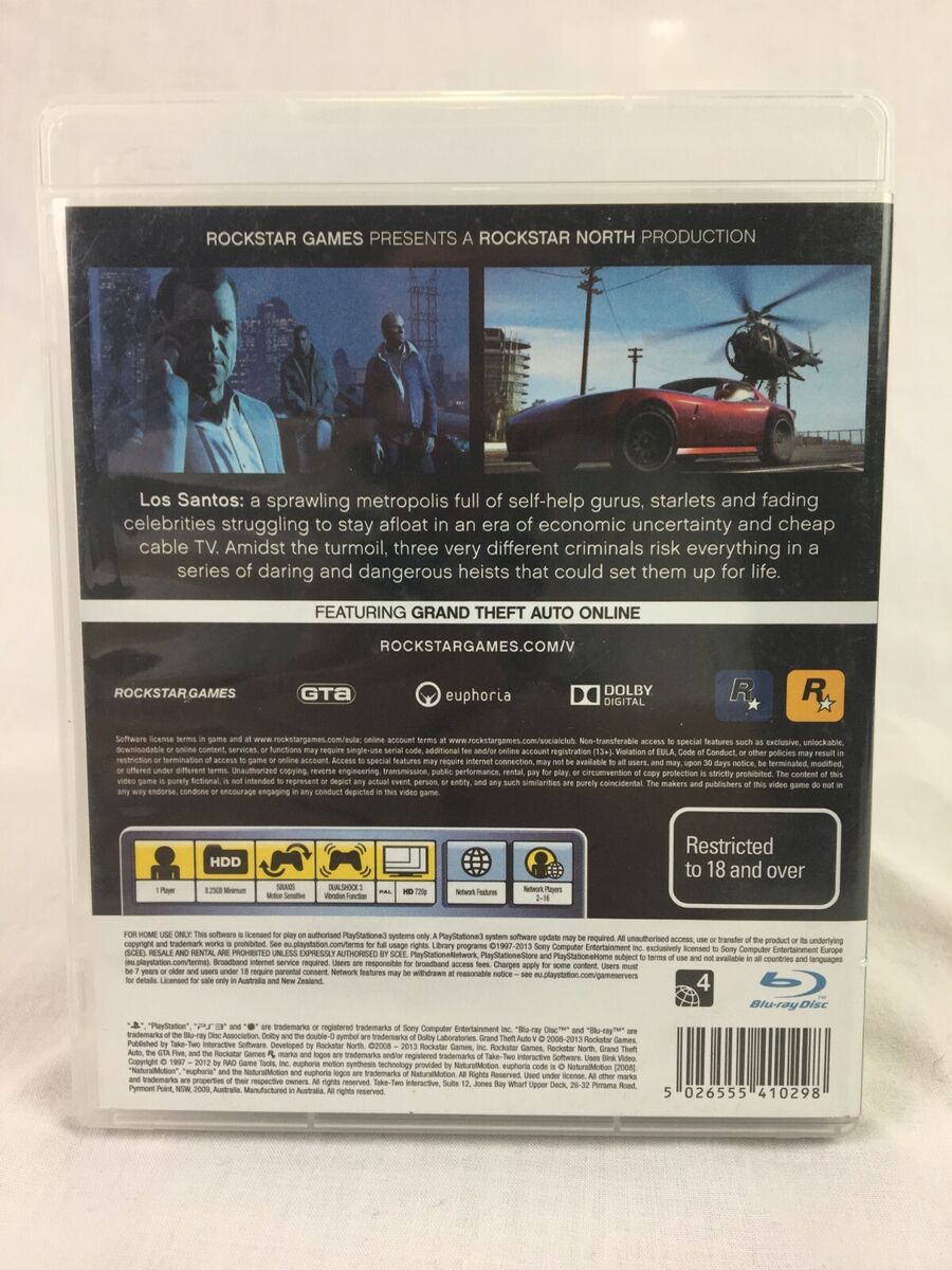 Grand Theft Auto V - GTA 5 - With Map & Manual - Playstation 3 / PS3