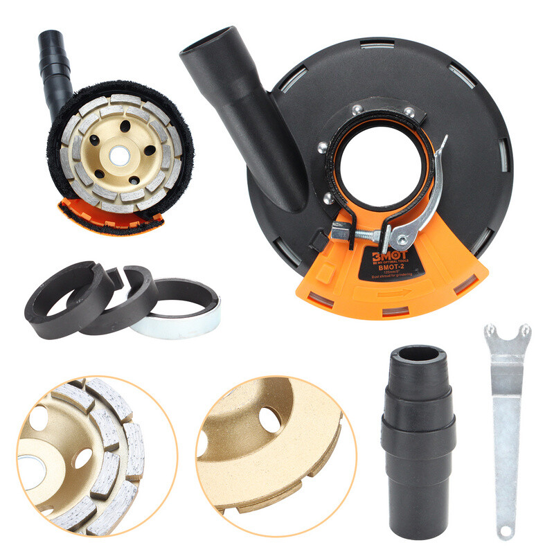 Absaughaube für Winkelschleifer mit Diamantschleiftopf 125mm Absaugschutzhaube