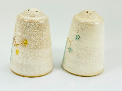 Vintage Japan Blue Yellow Flower Floral Salt Pepper Shakers 2pc