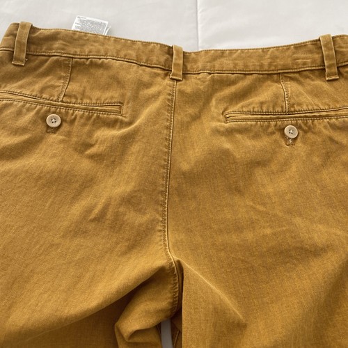 Banana Republic Aiden Pigment Slim Pantalones | Color Mostaza Tamaño 33X30 100% Algodón - Imagen 10 de 12